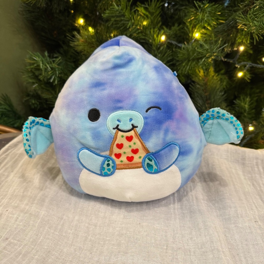 Original Squishmallow Bartholomew Pizza Slice Blue Tie Dye Plush Toy 8 Inch